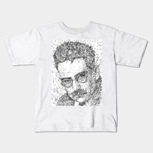 WALTER BENJAMIN black and white pencil portrait .1 Kids T-Shirt